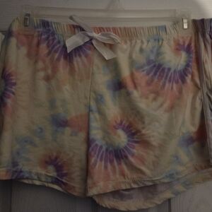 Tie-Dye Lounge Shorts with Bow Size 3x